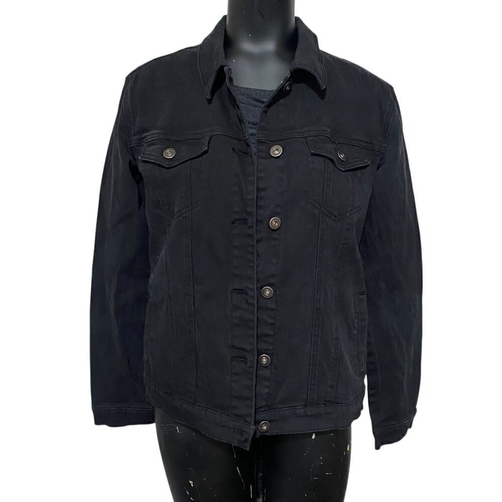 Justfab Black Denim Jean Jacket Size Small